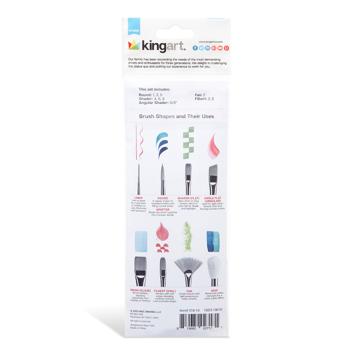 Studio Gold Nylon Brush Set - Acrylic & Watercolor - 10 pc