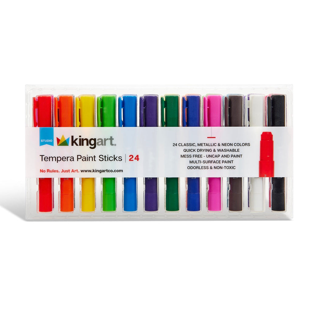 Tempera Paint Thin Sticks, 24 Colors