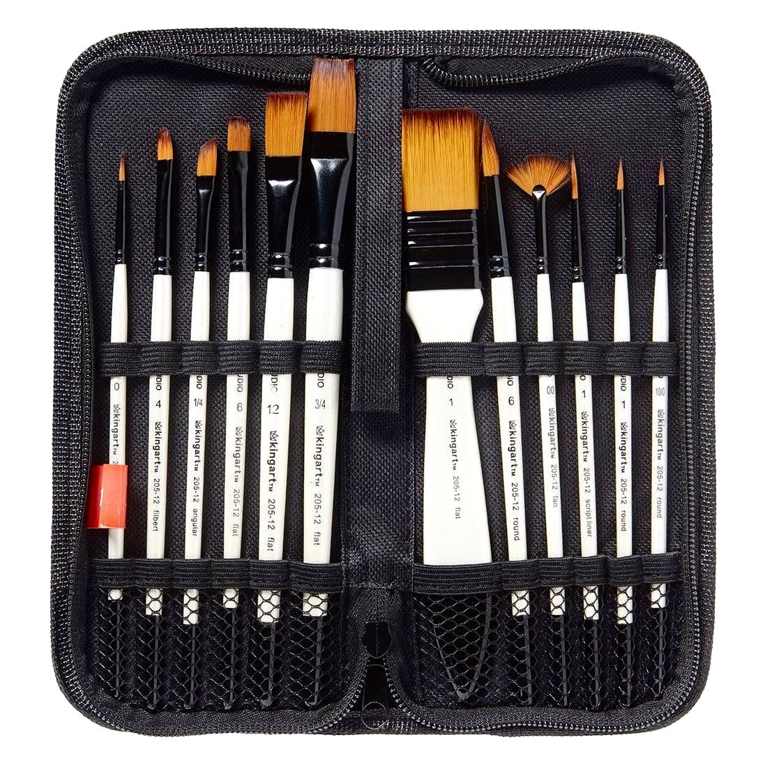 Studio Gold Nylon Brush Set - Acrylic & Watercolor - 12 Piece