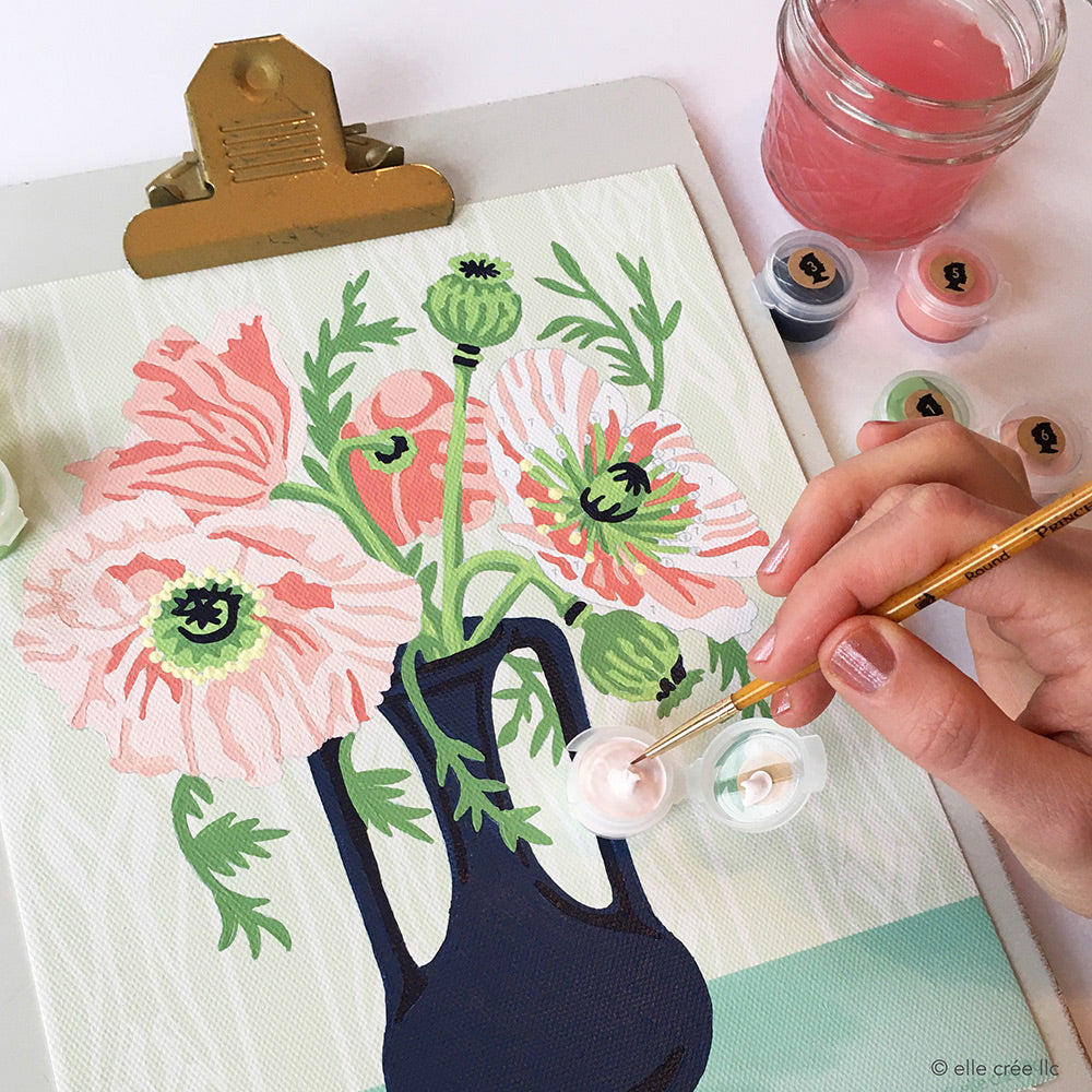Poppies in a Vase | 8x10 paint-by-number kit
